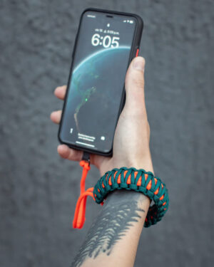 Premium Phone Strap Orange R Emerald Green + Adaptador